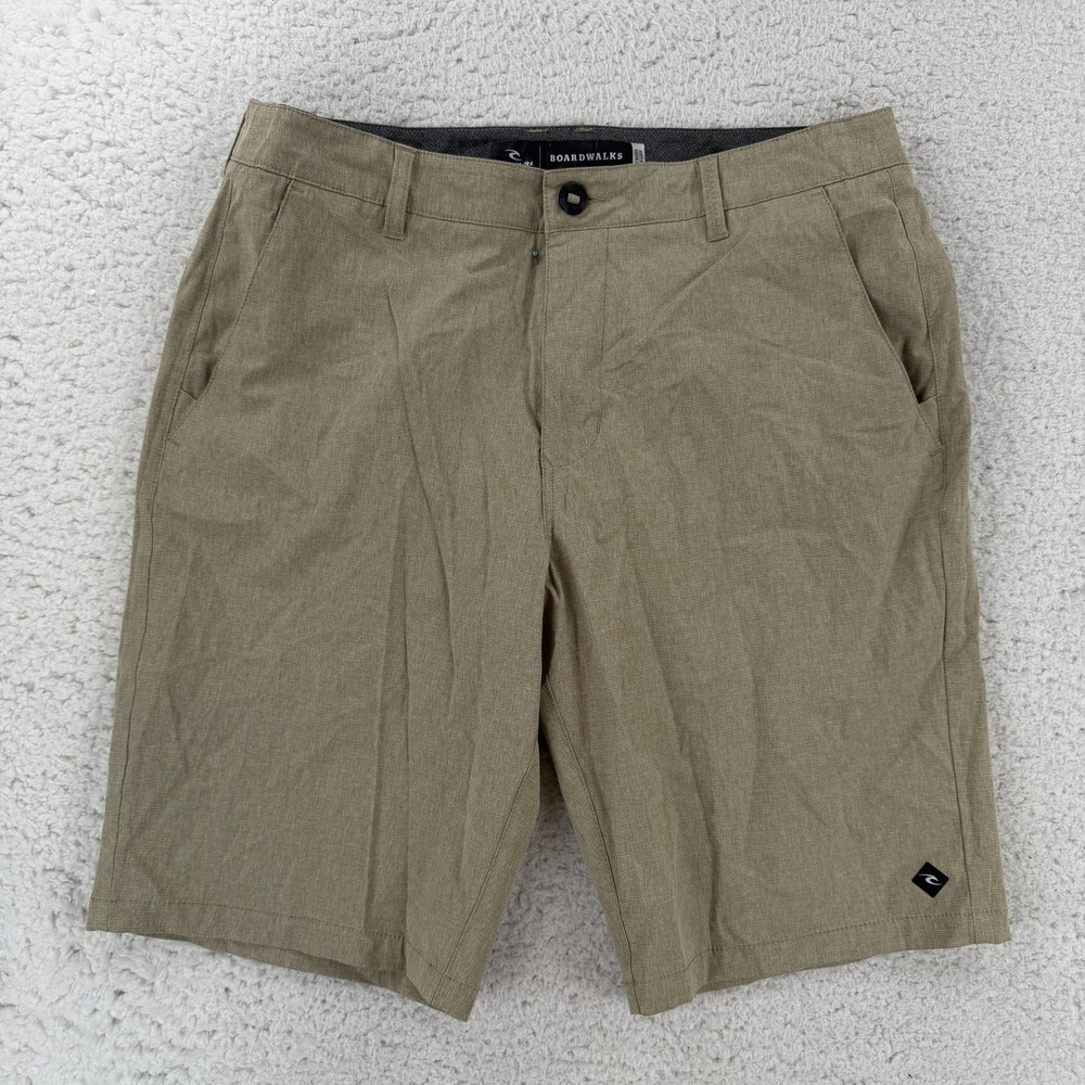 Rip Curl Mens 33 Beige Boardwalks Chino Stretch Hybrid Shorts CWABK9 11 Inseam